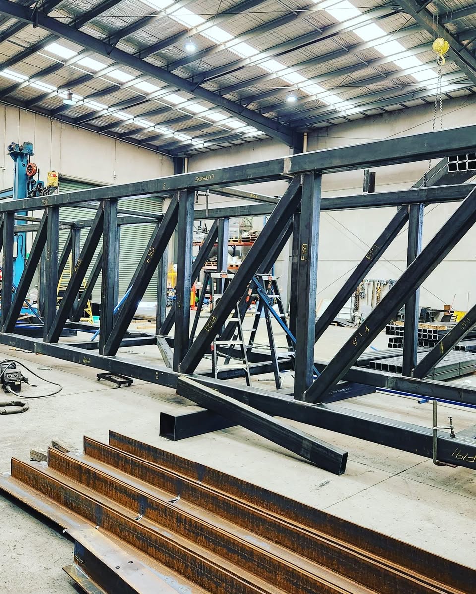Vicsteel fabrication workshop — structural steel truss